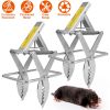 2PCS Easy Setup Mole Traps Outdoor Reusable Scissor Mole Gopher Rodent Control Trap Solid Metal Material For Lawn Garden Yard