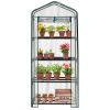 4-Tier Mini Greenhouse with Clear PVC Cover and Roll-Up Zipper Door, Removable Shelves, Rust-Resistant Steel Frame for Indoor Outdoor Gardening