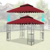 10x10 Ft Gazebo Replacement Canopy UV Protection Water-Repellent Polyester with Drain Holes and Mosquito Netting Top Only