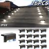 32PCS Solar Deck Lights Outdoor, Solar Step Lights Waterproof Led Solar lights for Outdoor Stairs, Step , Fence, Yard, Patio