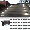 32PCS Solar Deck Lights Outdoor, Solar Step Lights Waterproof Led Solar lights for Outdoor Stairs, Step , Fence, Yard, Patio