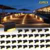 32PCS Solar Deck Lights Outdoor, Solar Step Lights Waterproof Led Solar lights for Outdoor Stairs, Step , Fence, Yard, Patio