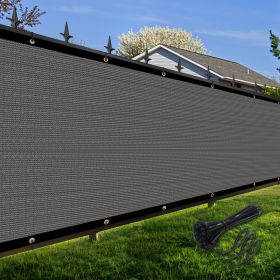 Artpuch Privacy Fence Screen Dark Grey Customized Outdoor Mesh Panels for Backyard, Balcony,Patio,Construction Site with Zip Ties (Color: Dark Grey, size: 6x21 ft)