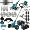 Cordless Electric Weed Wacker Portable Grass Trimmer with 3 Blade Types and 2 High Capacity Batteries Powerful Lawn Mower for Garden Yard Lawn Mainten