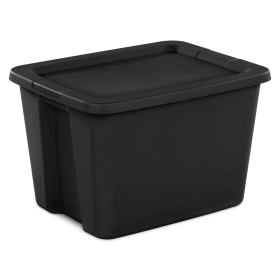 18 Gallon Plastic Storage Container with Snap-On Lid (Color: black, Pack Size: 1 Pack)