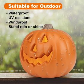 Lantern Halloween Pumpkin Lights- Waterproof Pre-lit Pumpkin Lighted JackoLantern for Halloween Porch, Party, Front Door (Color: 9in-smile Face)