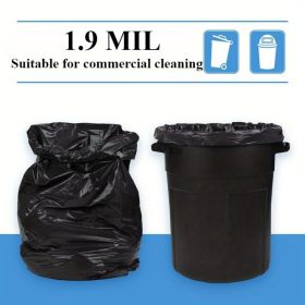 50/100PCS Heavy Duty Trash Bags,30-65Gallon Black Trash Bags, Heavy Duty Black Garbage Bags,Extra Large Black Bags for Lawn, Leaf (100 PCS: 65 Gallon -47*55)