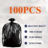50/100PCS Heavy Duty Trash Bags,30-65Gallon Black Trash Bags, Heavy Duty Black Garbage Bags,Extra Large Black Bags for Lawn, Leaf
