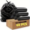 50/100PCS Heavy Duty Trash Bags,30-65Gallon Black Trash Bags, Heavy Duty Black Garbage Bags,Extra Large Black Bags for Lawn, Leaf