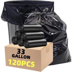 50/100PCS Heavy Duty Trash Bags,30-65Gallon Black Trash Bags, Heavy Duty Black Garbage Bags,Extra Large Black Bags for Lawn, Leaf (100 PCS: 100 PCS-35 Gallon -33*40)