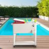 80 Quart Rolling Cooler Cart Portable Patio Party Beverage Ice Chest with Shelf and Bottle Opener Outdoor Drink Cooler Trolley for Backyard BBQ Pool G
