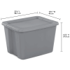18 Gallon Plastic Storage Container with Snap-On Lid