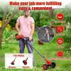 Cordless Electric Weed Wacker Portable Grass Trimmer with 3 Blade Types and 2 High Capacity Batteries Powerful Lawn Mower for Garden Yard Lawn Mainten