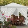 6.5x6.5FT Folding Canopy Tent with 4 Sidewalls 2 Zipper Doors and 2 Windows PE Fabric Outdoor Gazebo Shelter with Powder Coated Steel Frame Spiral Tub