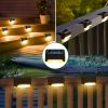 16PCS solar outdoor light, spring camping outdoor light, outdoor LED step light, solar charging, suitable for balconies, terraces, stairs, fences