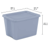 18 Gallon Plastic Storage Container with Snap-On Lid